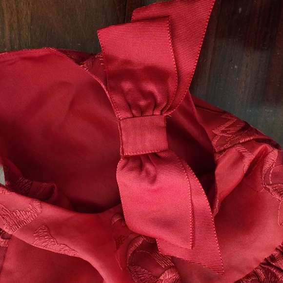 Janie and Jack Red Floral Embroidered Organza Dress | Size 3 - Picture 6 of 8